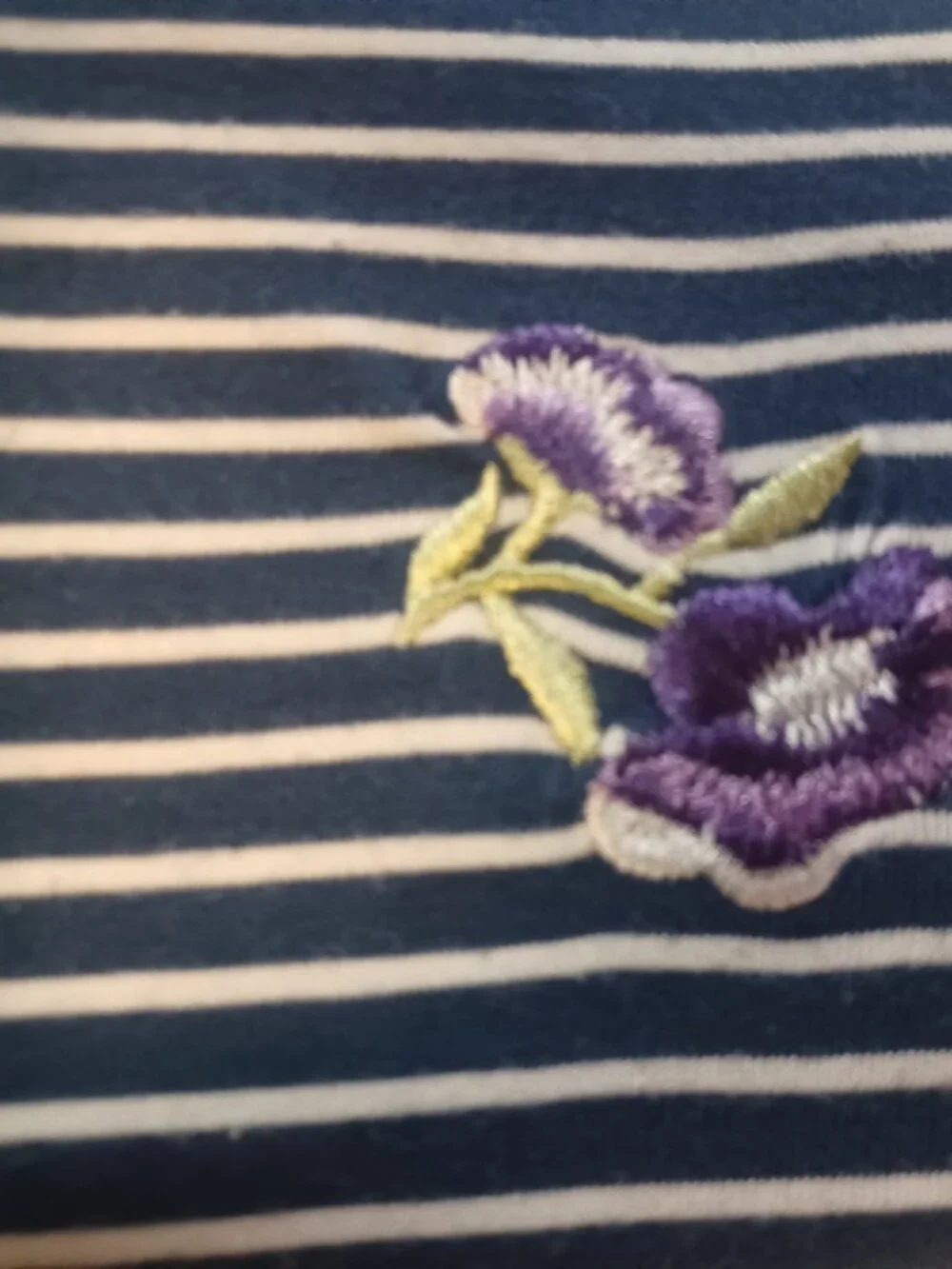 Allison Daley Women's Long Sleeve Pullover Top XL Blue & White Stripes - Picture 4 of 5